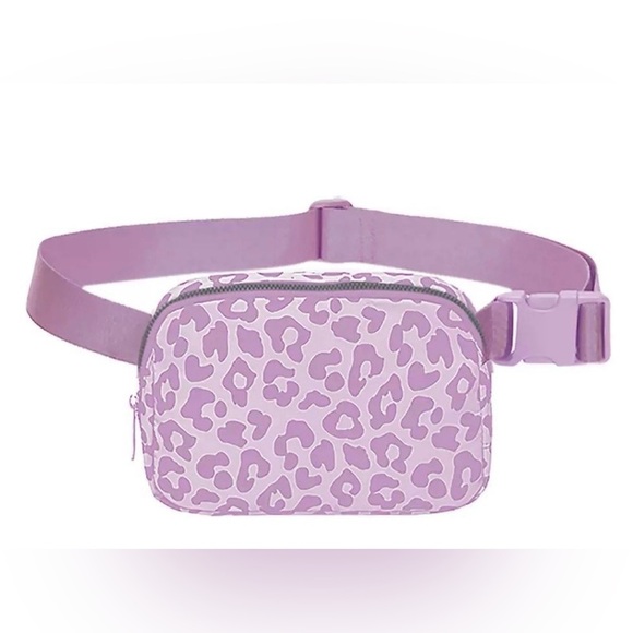 None Handbags - Lavender Leopard Print Belt Bag